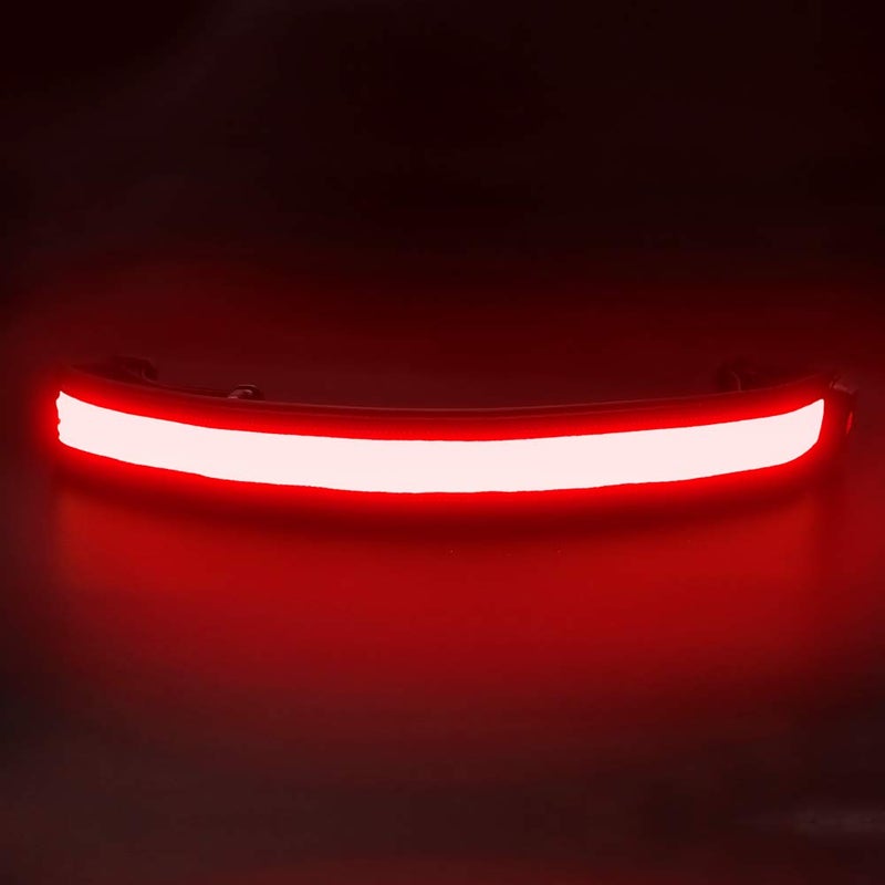 BSEEN LED Running Belt - Rechargeable Glowing Light Up Waistband, Reflective Gear Safety Lights for Runners, Joggers, Walkers, Pet Owners, Cyclists (Red) - Image 5